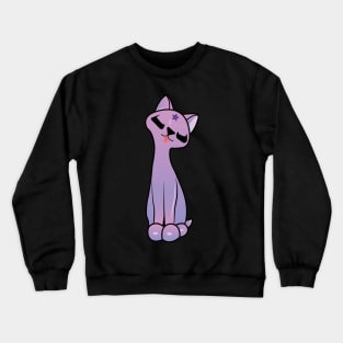 Purple Rain Kitsch Cat Crewneck Sweatshirt